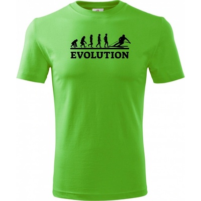 Evolution lyžování černý tisk tričko Classic