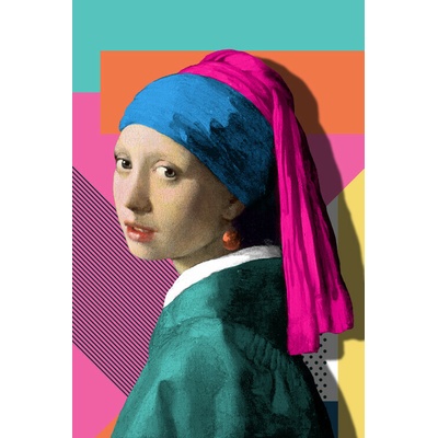 Plagát, Obraz - Pop Art Headscarf Portrait, Marja van den, 26.7 × 40 cm