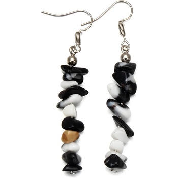 HARAHU Обеците cr-28476 - Черна / Бяла kp28476 (cr-28476)