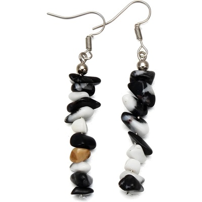 HARAHU Обеците cr-28476 - Черна / Бяла kp28476 (cr-28476)