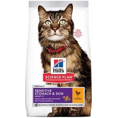 Hill's Суха храна за котки Hills CAT Adult SENSITIVE Stomach&Skin 6+1 kg (HA134SSS7)