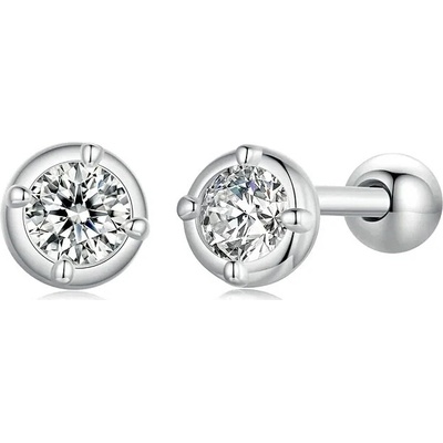 P&J Jewellery stříbrné moissanitové náušnice Maris SME6