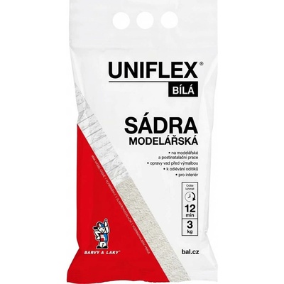 Uniflex sádra bílá, modelářská, 3 kg