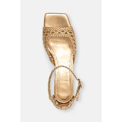 Souliers Martinez сандали с нисък ток от кожа VERONICA (VERONICA.GOLD)