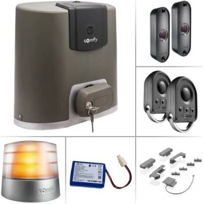 Somfy Elixo 500 3S+ M io Komfort – sestava pohonu a příslušenství pro posuvnou bránu do průjezdu 8 m a 500 kg