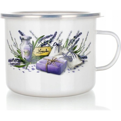 Banquet Hrnček smaltovaný s plastovým vrchnákom 1400 ml