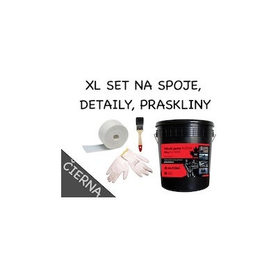 XL SET 20kg - Tekutá guma ALFEMA HB500 čierna 20 kg, štetec, geotextília malá 100mmx25m