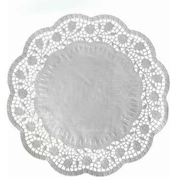 Wimex Dekoračná krajka PAP okrúhla biela O36cm 6 ks