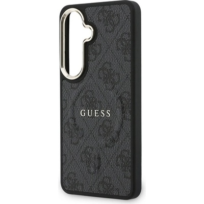 CG Mobile Samsung S26 GUESS 4G EMBOSSED RING силиконов протектор за телефон, удароустойчив, заден капак с кожен ефект, ЧЕРЕН (GUHMS26SP4MSEGCK)