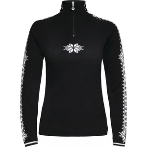 Dale of Norway Дамски вълнен пуловер Dale of Norway Women's Geilo Merino jumper - Black / Off White - размер XL (105-1370-0114)