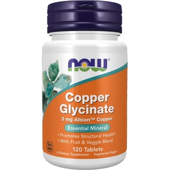 NOW Copper Glycinate 3 mg | Albion Copper Bisglycinate [120 Таблетки]