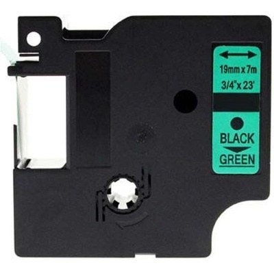 Compatible Съвместима лента с Dymo 45809, S0720890, 19mm x 7m, черен печат / зелен фон (45809)