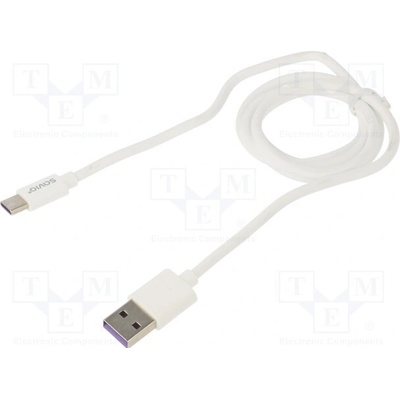 Savio CL-126 USB 2.0, USB A vidlice,USB C vidlice, 1m, bílý