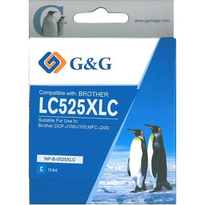Compatible ГЛАВА ЗА BROTHER DCP J100/J105/MFC J200 - Cyan - HIGH CAPACITY - LC525XLC (LC-525XLC) - PN NP-B-0525XLC - G&G (NP-B-0525XLC)