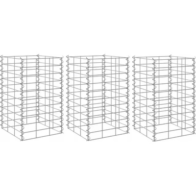 zahrada-XL Gabionové vyvýšené záhony 3 ks 30 x 30 x 50 cm železo
