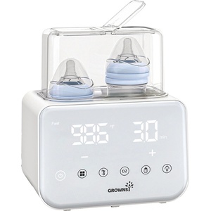  Grownsy Grownsy W3-1 двойна, затопляща машина за шишета, LED дисплей, 280 W, 400 мл, бял (W3-1) Бебефон