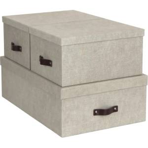 Bigso Комплект от 3 бежови кутии за съхранение Inge - Bigso Box of Sweden (8113C5549L01-99)