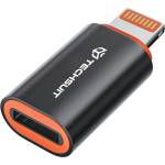 Techsuit - Премиум OTG адаптер HyperPort (A3) - Type-C мъжки към Lightning женски, PD20W, конвертор за iPhone - черен / оранжев