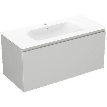 Mexen Orio шкаф за баня 100 см с мивка Vela, 1 чекмедже, сив мат/бял мат (91A10-10047-1-BF62-W23M01)