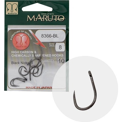 MARUTO CARP 8366BL BARBLESS STRAIGHT EYE FORGED REVERSED RINGED HC BLACK NICKEL vel.6 10ks