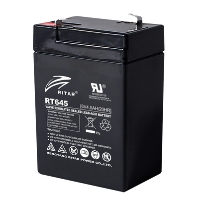 Ritar power Оловна батерия RITAR, (RT645) AGM, 6V, 4.5Ah, 70- 47- 99mm, Терминал1 (RITAR-RT645)