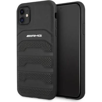 Mercedes-Benz Калъф AMG Leather Debossed Lines AMHCN61GSEBK за iPhone 11, Black (AMG00004)