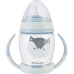 KikkaBoo Чаша със силиконов накрайник KikkaBoo - Happy face, Blue, 200 ml (31302030072)