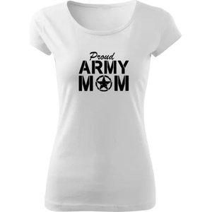 DRAGOWA дамска тениска, Army Mom, бяла, 150г/м2 (6481)