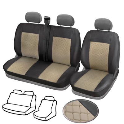 Тапицерия за бус, черно с бежово Premium SS 2+1