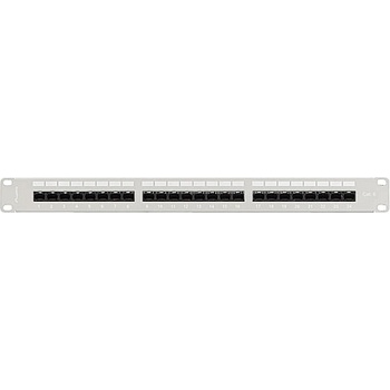 Lanberg patch panel 24 port 1U 19" CAT. 6 utp with cable organizer grey (PPU6-1124-S)