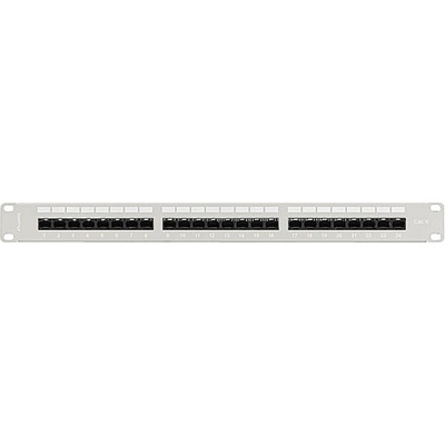 Lanberg patch panel 24 port 1U 19" CAT. 6 utp with cable organizer grey (PPU6-1124-S)