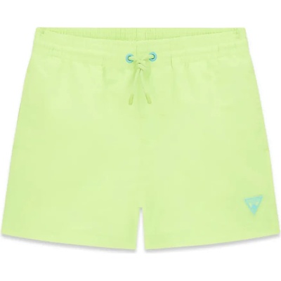 GUESS Жълто-зелен бански за момче с малко лого Guess