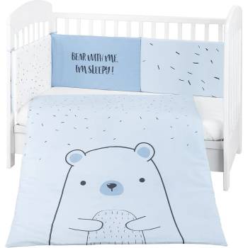 KikkaBoo Бебешки спален комплект 2 части EU style 60/120 Bear with me Blue (41101020111)