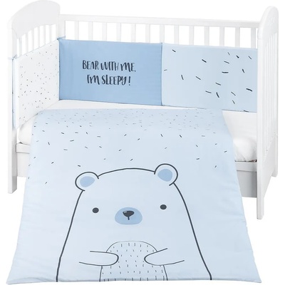 KikkaBoo Бебешки спален комплект 2 части EU style 60/120 Bear with me Blue (41101020111)