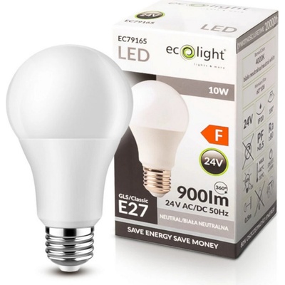 ECO LIGHT LED žiarovka E27 10W 24V neutrálna biela