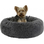Kerbl Cosy Bed Fluffy - Пухкаво, плюшено, кръгло легло за куче - сиво, 76х19 см, Германия 80410