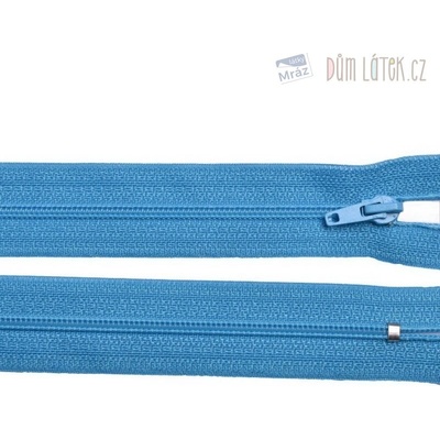 Zips špirálový 3mm nedeliteľný 30cm tyrkys