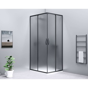SAPHO Sigma Simply - Душ ъгъл 90x80 см, L/R вариант, Тухлено стъкло/матово черно GS2490B-01 (GS2490B-01)