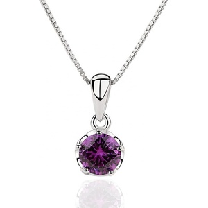 Silenti Jewelry Сребърно колие "Чар" - Лилав