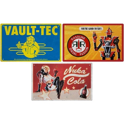 FaNaTtik Sada plechových ceduľ Fallout (3ks)