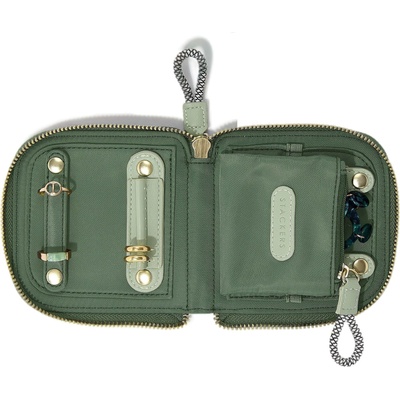 Stackers Пътна кутия за бижута с място за пръстени Stackers найлон малка зелена (76374)