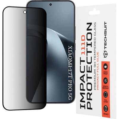 Techsuit Стъклен протектор за поверителност за Xiaomi 17T Pro - 111D Privacy Full Glue - Techsuit - Черен