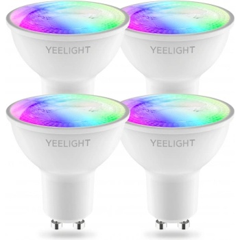 Image 1 of Yeelight Комплект 4 интелигентни крушки LED RGB Yeelight W1, Wi-Fi, 4.5W, 350 лумена, Цветна светлина, Синхронизиране с музика и гейминг, Съвместими с Google Assistant/SmartThings/Amazon Alexa, Аndrоіd/іОЅ (YLDP004-A)