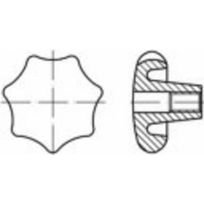 TOOLCRAFT hviezdicové rukoväti TO-5453895 10 ks