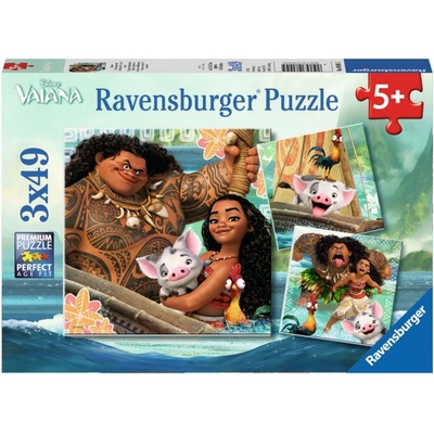 Ravensburger Disney Vaiana 3 x 49 dílků – Zboží Mobilmania