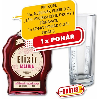 R. Jelínek Malinový Elixír 14,7% 0,7 l (čistá fľaša)