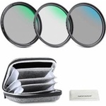 NEEWER 82mm UV/CPL/ND lens filter set with hard case, coated optical glass accessories & aluminum frame ultraviolet filter + circular polarization filter (CPL) + neutral density (ND4) filter - NW