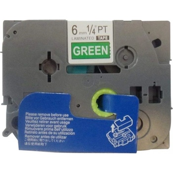 Pro Brother Съвместима лента с Brother TZ-715 / TZe-715, 6mm x 8m, бял печат / зелен фон (tze715)