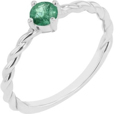 Eppi Prepletený prsteň so smaragdom Nelson R48051