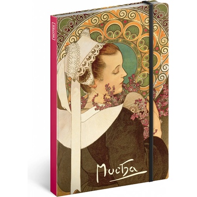 Notes Alfons Mucha Vřes nelinkovaný 13 x 21 cm